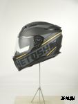 Шлем интеграл HETOSHI FF938 double visor Цв.Черно-серо-золотой Матовый р.L