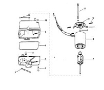 Гидравлический насос в сборе (пластиковый резервуар) 2-Х ТАКТНОГО ПЛМ MERCURY 50EO Серийный номер от 7208333 до 0A721307