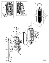 Зарядный кулер / впускной коллектор 4-Х ТАКТНОГО ПЛМ MERCURY 135 Серийный номер от 1B517159 и выше