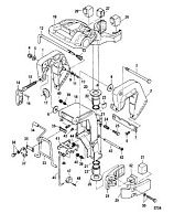 Зажим и поворотные кронштейны 2-х тактного ПЛМ MERCURY 9.9 MH 169CC Серийный номер от 0N007788 до 0N055109