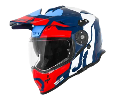 Шлем (мотард) JUST1 J34 Tour красный/синий глянцевый